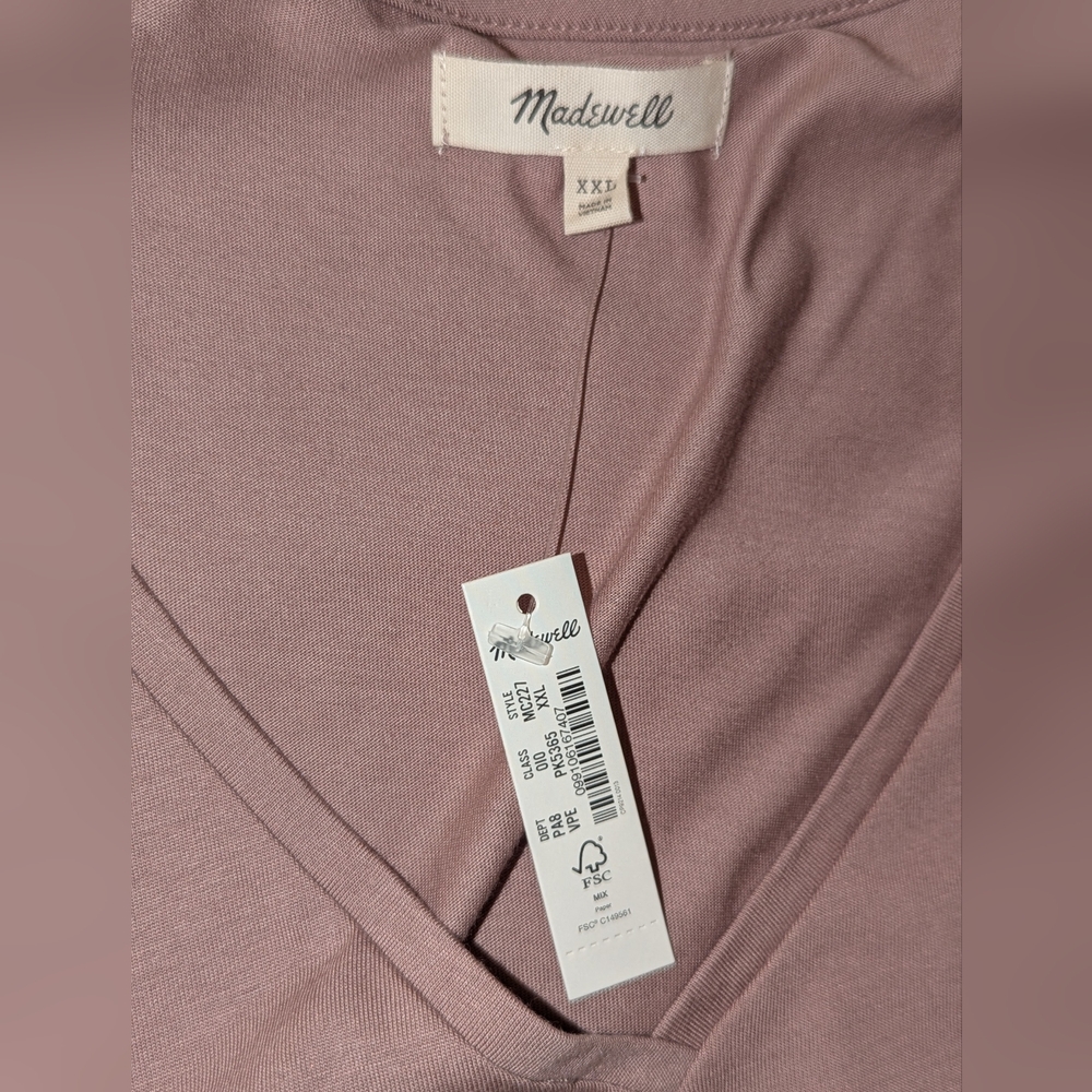 Madewell Crawford Flutter Sleeve Tee Size XXL Vintage Petal Pink/Mauve NWT - Picture 11 of 13
